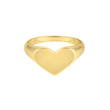 Classic Gold Heart Sterling Silver Ring for Women Classic Gold Heart Sterling Silver Ring for Women