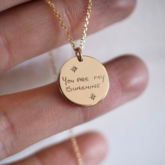 Custom Letter Name Round Silver Necklace
