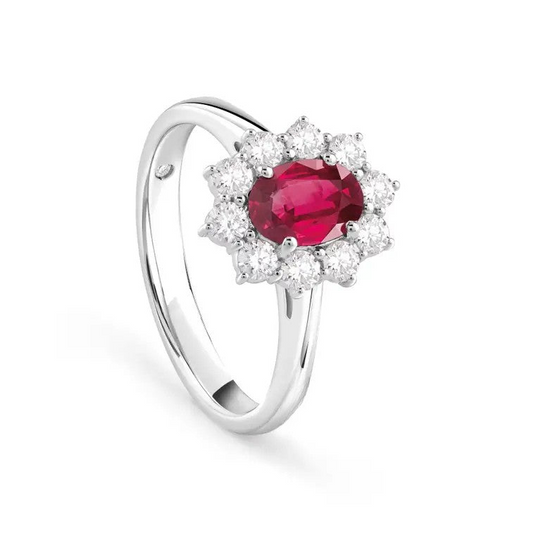 Ruby Royale Sterling Silver Ring for Women