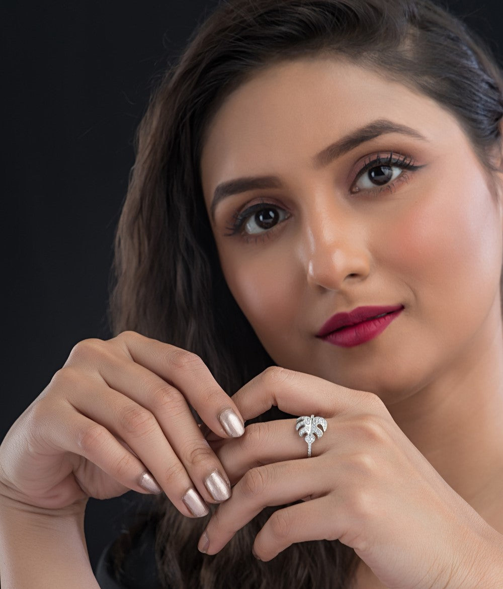 Best leaf design chandi ki ring for girls Best leaf design chandi ki ring for girls