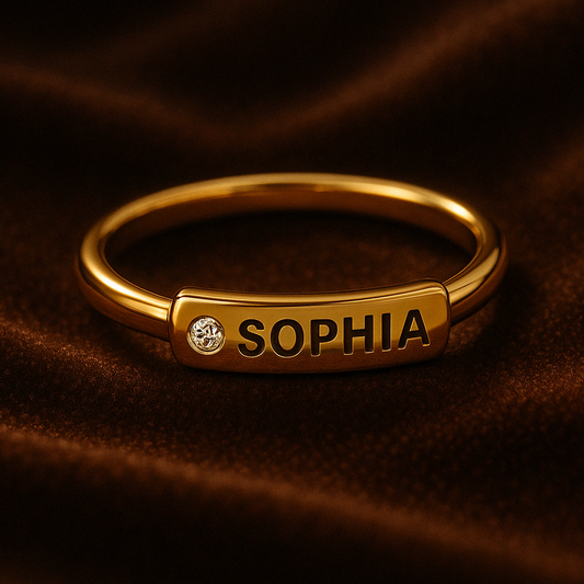 Custom Letter Name Silver Ring