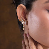 Luxaore 925 silver Flower leaf design earrings Luxaore 925 silver Flower leaf design earrings