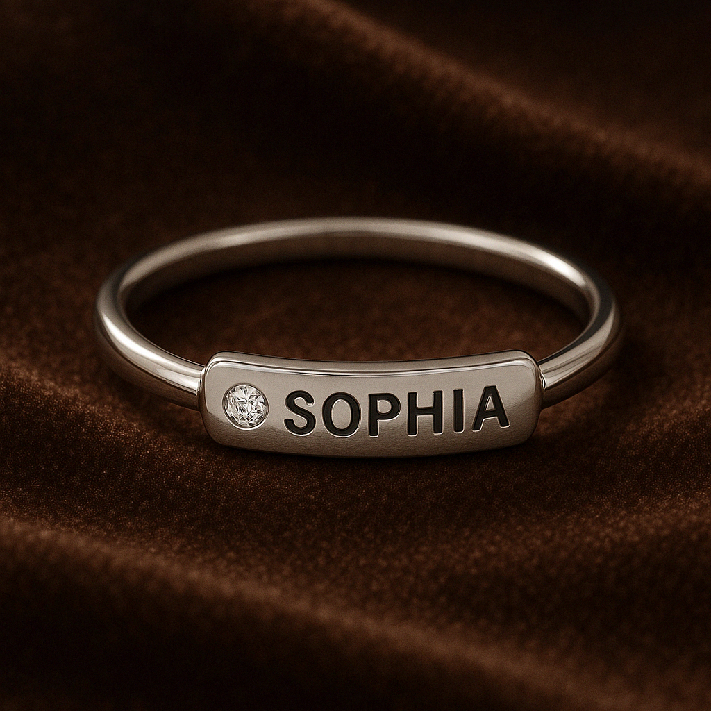 Custom Letter Name Silver Ring Custom Letter Name Silver Ring