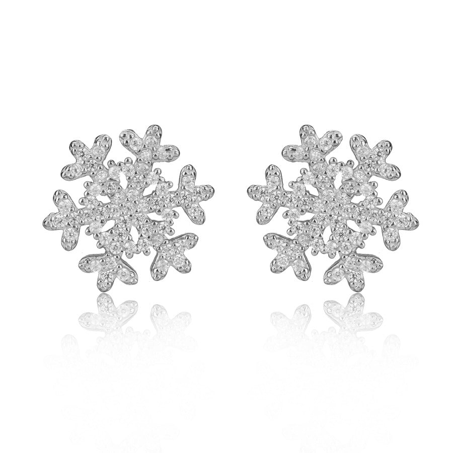 Snowflake Silver Earring For Women Snowflake Silver Earring For Women