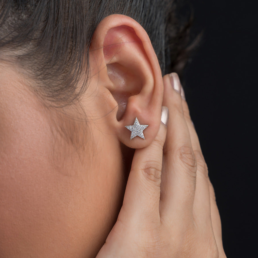Luxaore star silver earring for girls and women Luxaore star silver earring for girls and women