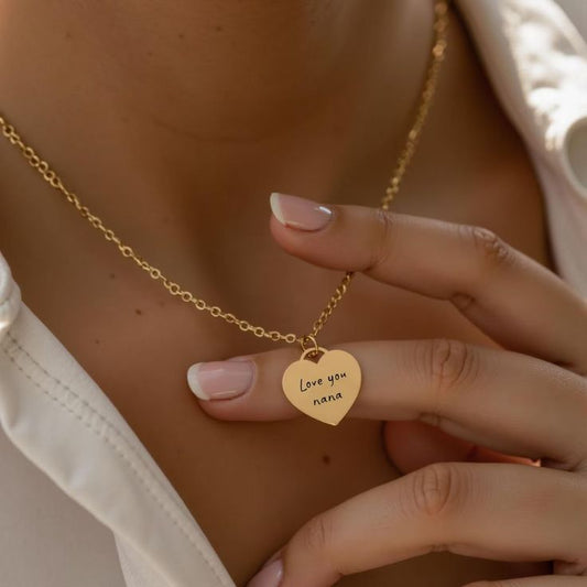 Engraved Personalized Heart Name Pendant