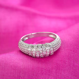 diamond plated Silver Ring for Ladies diamond plated Silver Ring for Ladies
