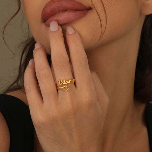 Custom Letter Name Silver Ring