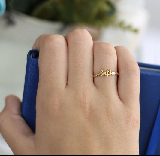 Custom Letter Name Silver Ring
