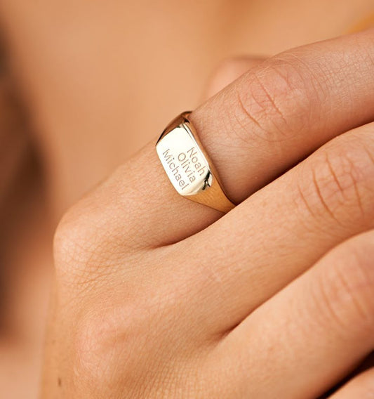 Custom Letter Name Silver Ring