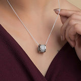 Droplet Circle Sterling Silver Necklace For Women