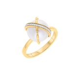 Pearl Orbit Sterling Silver Ring for Women