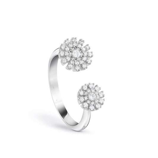 Open Daisy Sterling Silver Ring for Women