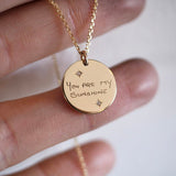 Custom Letter Name Round Silver Necklace