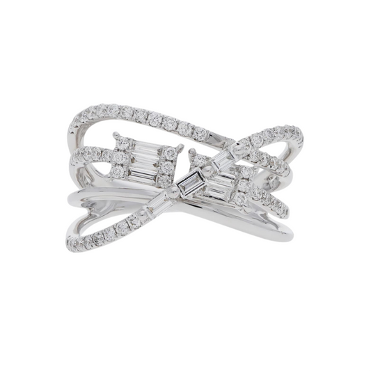 Glam Twist Sterling Silver Ring for Women