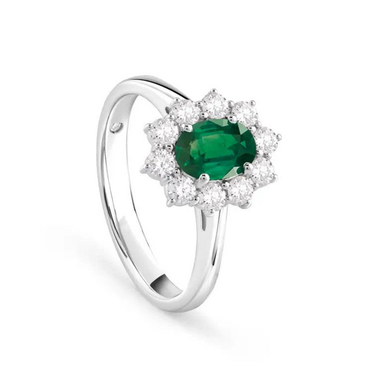 Emerald Muse Sterling Silver Ring for Women