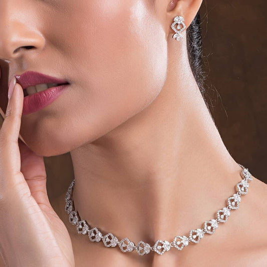 Affordable silver necklace set for wife’s anniversary surprise