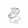 Baguette Duo Elegance Silver Ring for Women 