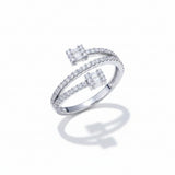 Baguette Duo Elegance Silver Ring for Women 