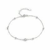 Beaded Bezel Charm Anklet