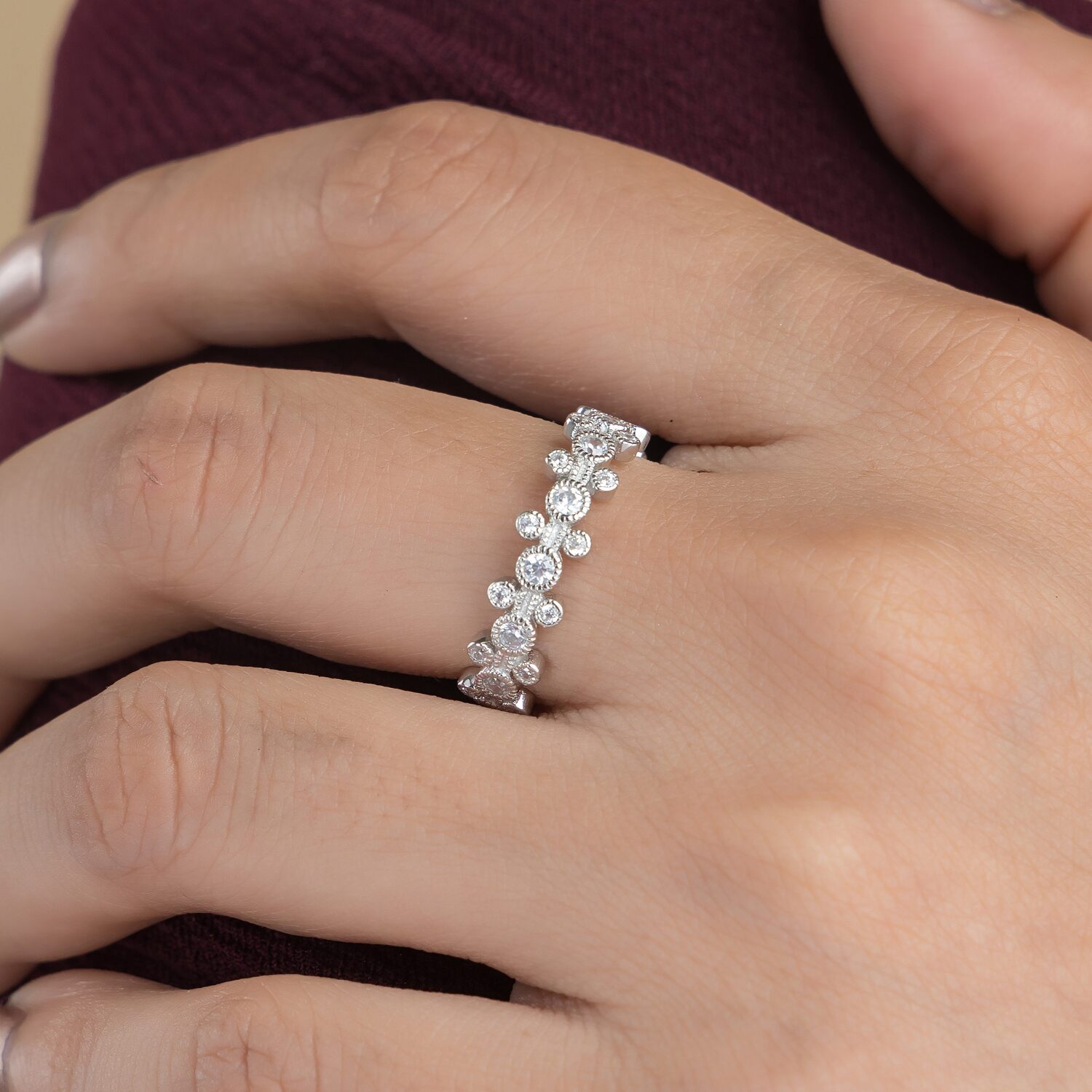 Buy silver white ring online for girls