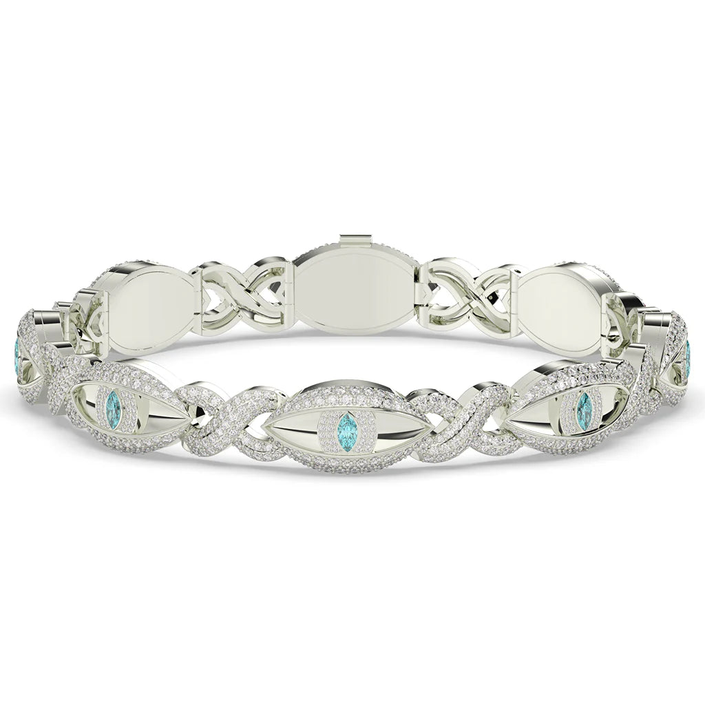 Celeste Evil Eye Men's Silver Bracelet 