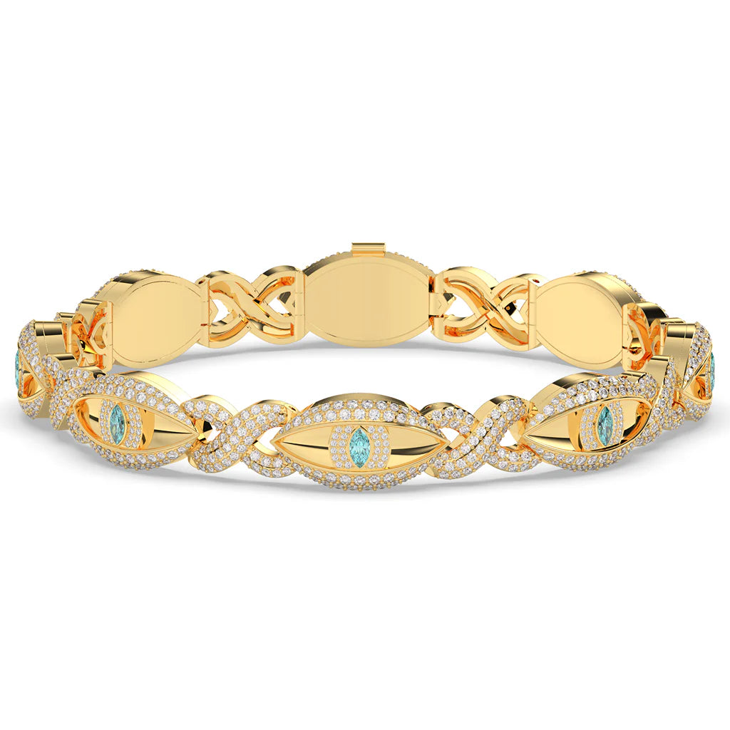 Celeste Evil Eye Men's Silver Bracelet01