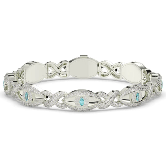 Celeste Evil Eye Men's Silver Bracelet 