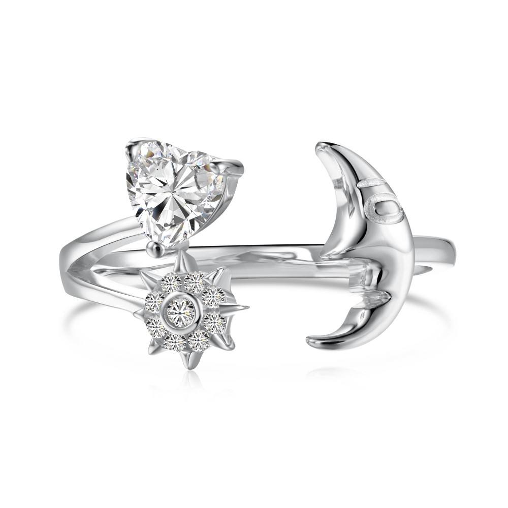 Celestial Romance Silver Ring for Women 