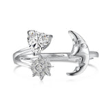Celestial Romance Silver Ring for Women 