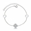 Clover Silhouette Silver Bracelet For Women 