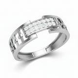 Corinthian Band Silver Ring for Men 
