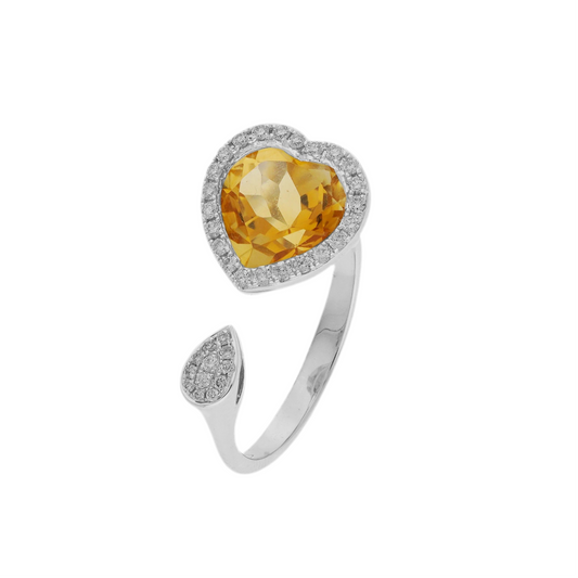 Heart of Gold Sterling Silver Ring for Women