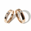 Diamond-Cut Sparkle Silver Couple Ring 