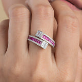 Diamond Studded silver Finger Ring for girls