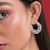 Diamond plated pure silver earrings for women