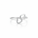 Dual Heart Elegance 925 Silver Ring For women