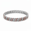 Duo-Drip Cuban Men's Silver Bracelet 