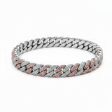 Duo-Drip Cuban Men's Silver Bracelet 