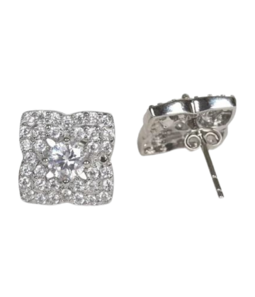 Square Cubic Zirconia Silver Earring