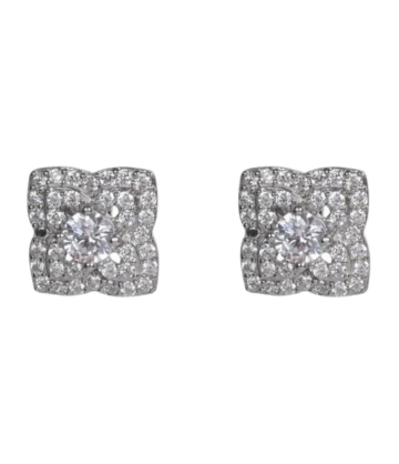 Square Cubic Zirconia Silver Earring