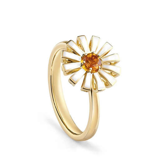 Citrine Bloom Sterling Silver Ring for Women