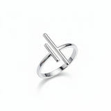 Geometric Grace Band Silver Ring for Women 