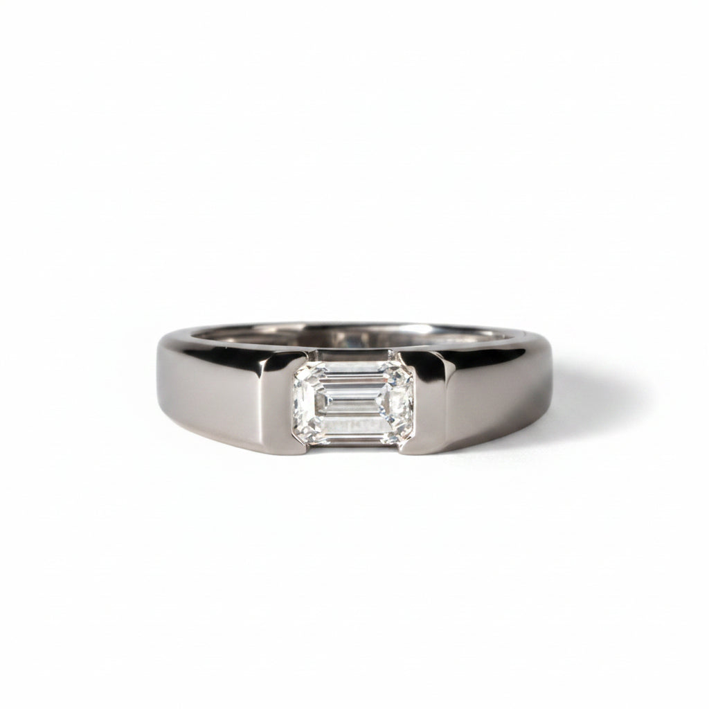Glacier Cushion Silver Ring for Men 