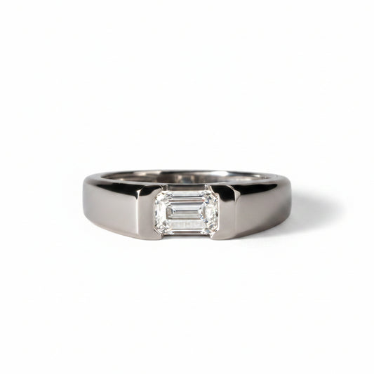 Glacier Cushion Silver Ring for Men 