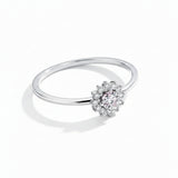 Halo Blossom Silver Ring for Women 