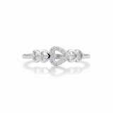 Heart Chain Radiance Silver Ring for Women 