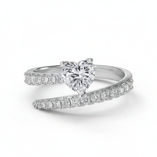 Heart Embrace Luxe Silver Ring for Women 