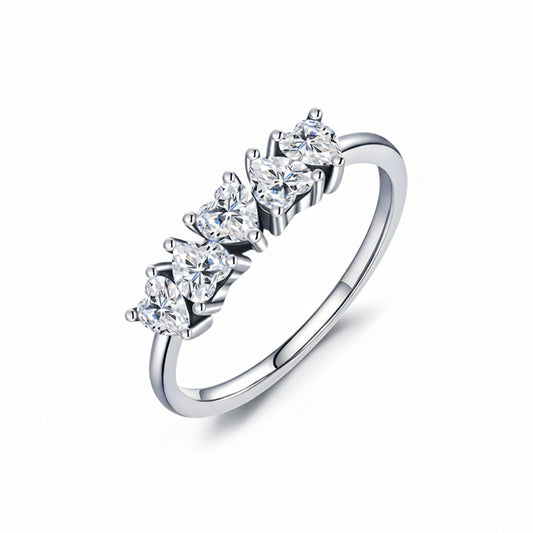 Heart Symphony Silver Ring for Women 