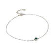 Heart silver anklet